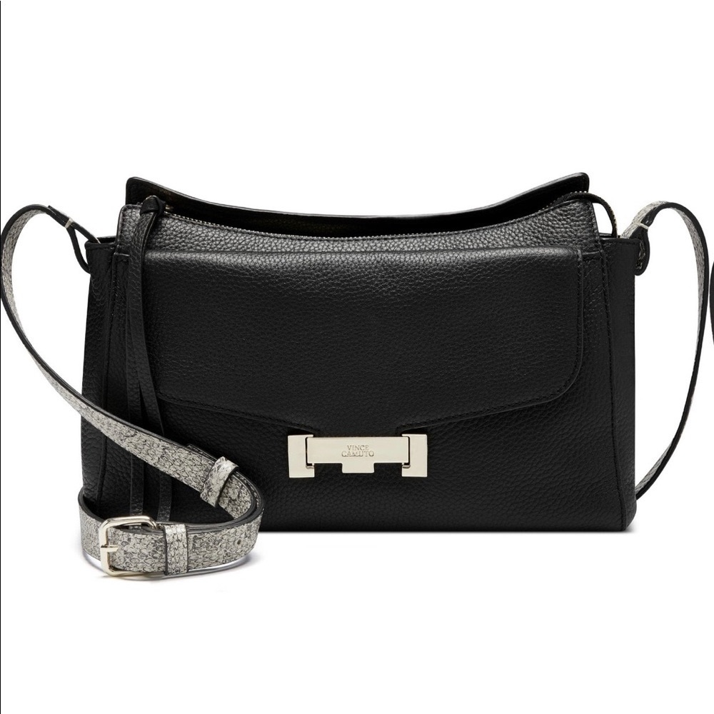 Women’s newVINCE CAMUTO crossbody bag,all BLACK! WITH SILVER DETAILING BRAND NEW